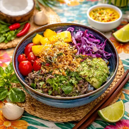 Poke bowl thaï aux légumes frais et à la mangue — Chana Thai à Créteil